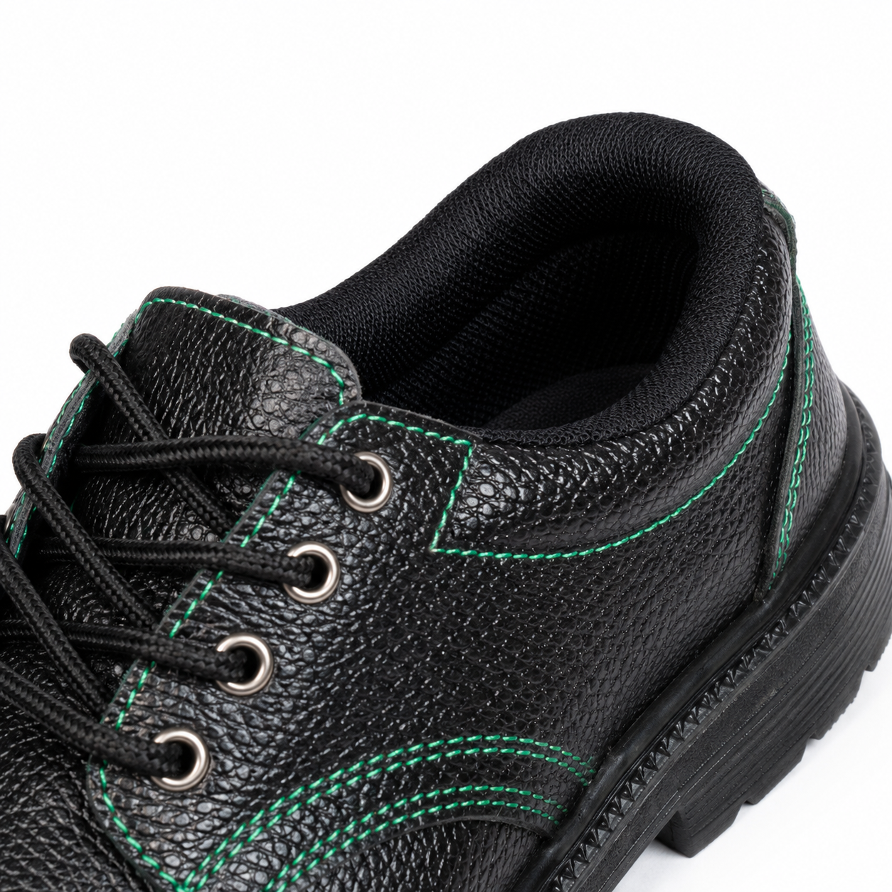 Safeshoe Genuine Leather Steel Toe Safety Shoe with Steel Midsole & Rubber Sole – Black