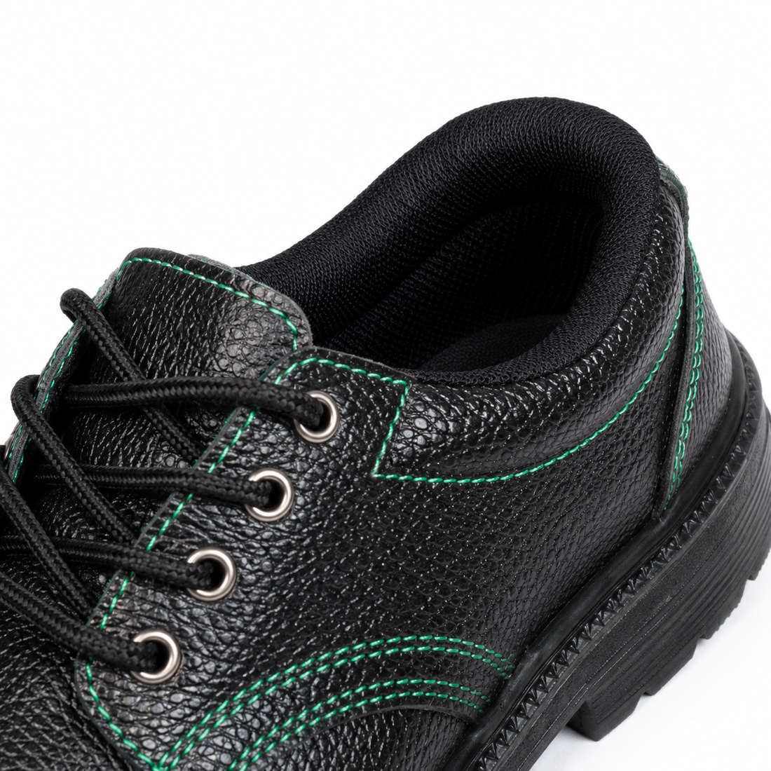 Safeshoe Genuine Leather Steel Toe Safety Shoe with Steel Midsole & Rubber Sole – Black