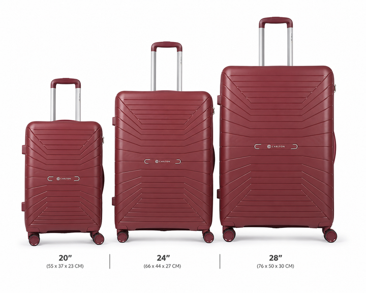 Carlton Carnival Plus 8 Wheel Set Of 3 Maroon