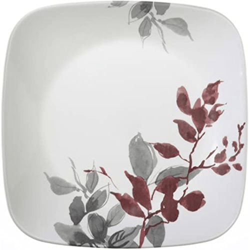 Corelle Kyoto Leaves Square Luncheon Plate - Set Of 6 - 22.9cm - Red Rhino