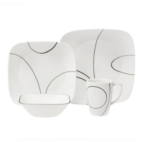 Corelle Simple Lines Square Dinner Set