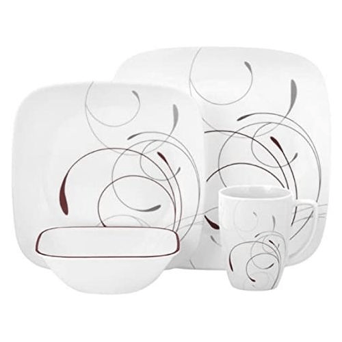 Corelle Splendor Square Dinner set- 16pcs Set - Red Rhino