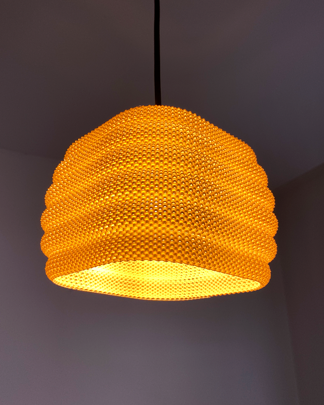 Print3D Africa DAIRA Pendant Lamp illuminated - Red Rhino Kenya