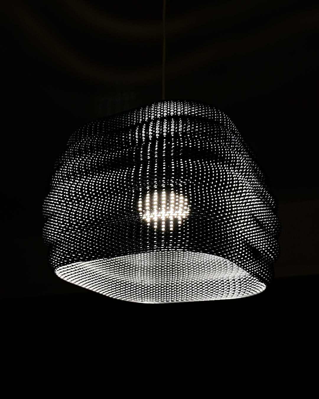 Print3D Africa DAIRA Pendant Lamp black illuminated - Red Rhino Kenya