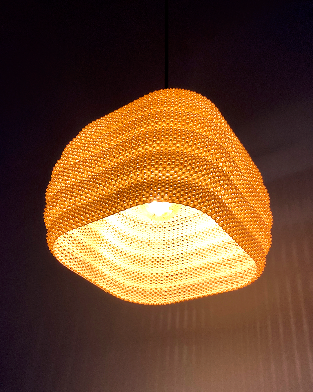 Print3D Africa DAIRA Pendant Lamp underside glow - Red Rhino Kenya