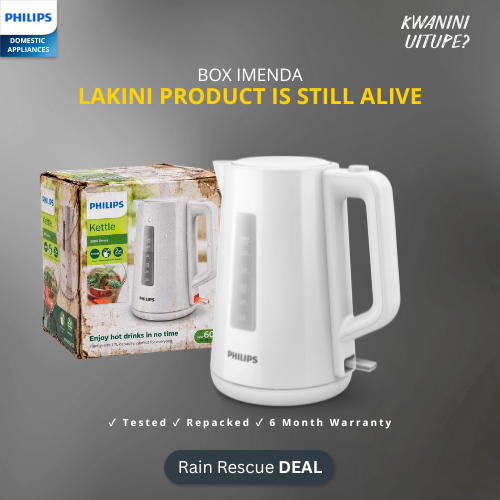Philips Electric Kettle 1.7L HD9318/01 – White Plastic Rain Rescue Edition | Buy in Kenya | Red Rhino