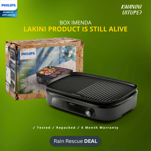 Philips Table Grill 2400W HD6210/90 – Reversible Plates Rain Rescue Edition | Buy in Kenya | Red Rhino