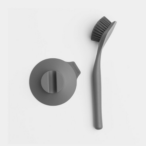Dish Brush with Suction Cup Holder - Dark Grey - Red Rhino