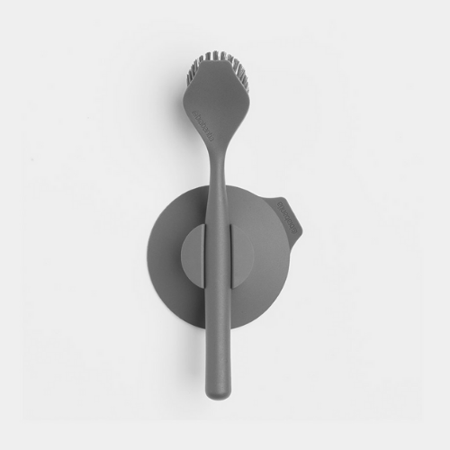 Dish Brush with Suction Cup Holder - Dark Grey - Red Rhino