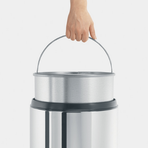 Flame Guard Waste Bin 30L- Brilliant Steel - Red Rhino