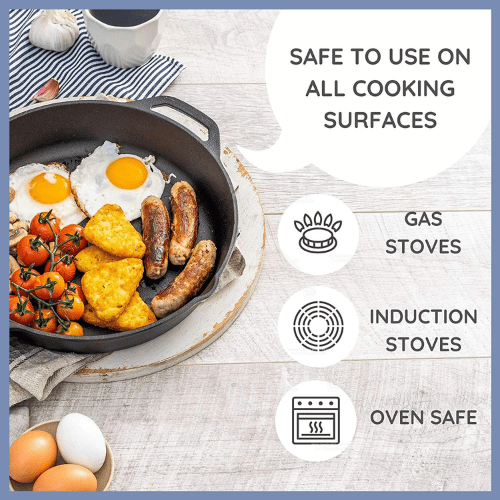 Cast Iron Skillet Frying Pan - Oven Safe 20cm-HM-BA182 - Red Rhino