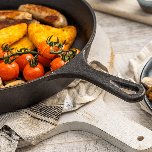 Cast Iron Skillet Frying Pan Set of 4 - Oven Safe Grill Cookware set 16CM/25CM/26CM/30CM - Red Rhino