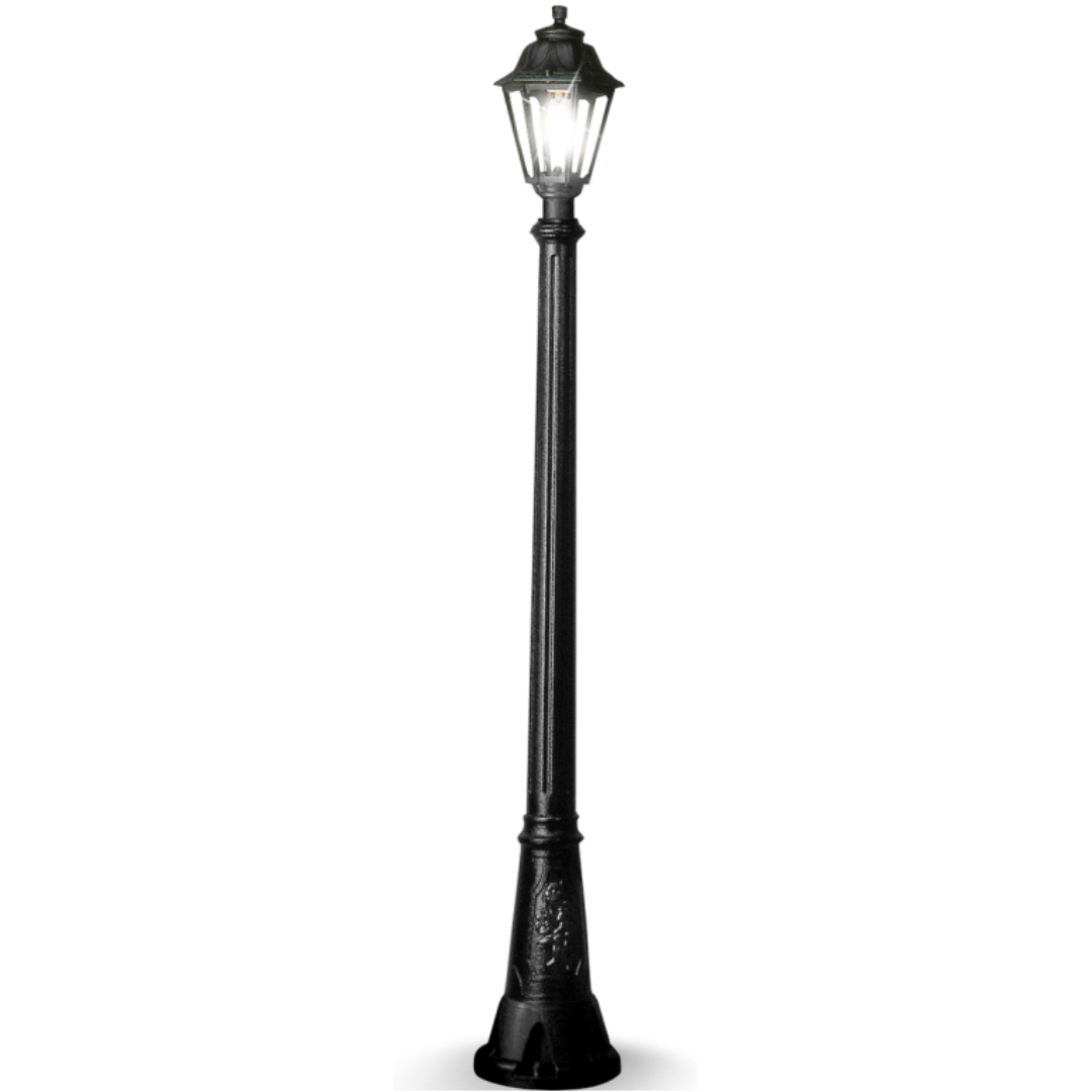 Fumagalli ARTU ANNA 1L Black Clear 6W Edison E27 Pole Light 1820mm
