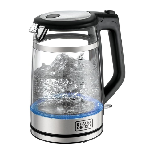 Black+Decker Concealed Coil Glass Kettle, 1.7 Litre GK220-B5 - Red Rhino