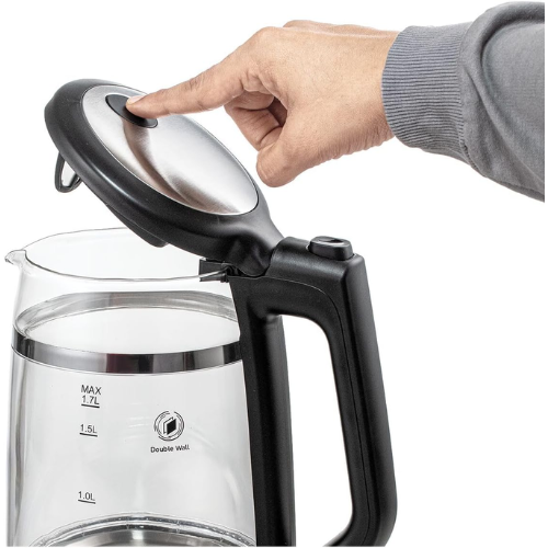 Black+Decker Concealed Coil Glass Kettle, 1.7 Litre GK220-B5 - Red Rhino