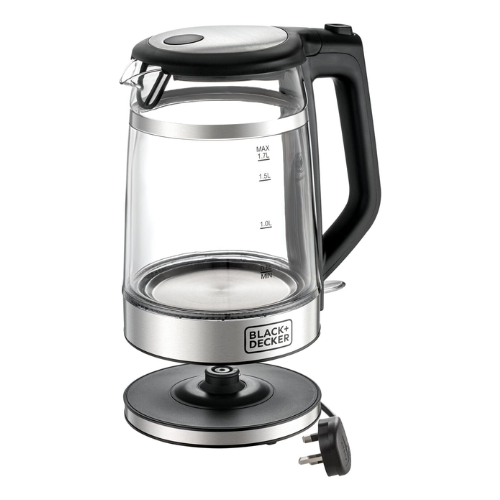 Black+Decker Concealed Coil Glass Kettle, 1.7 Litre GK220-B5 - Red Rhino