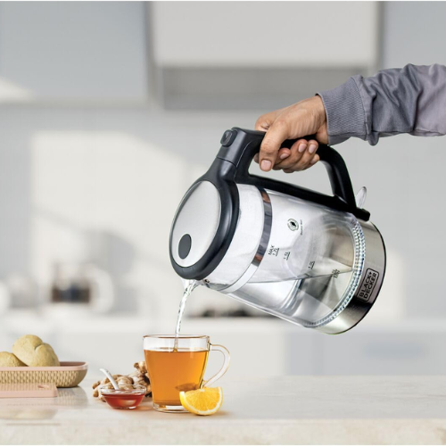 Black+Decker Concealed Coil Glass Kettle, 1.7 Litre GK220-B5 - Red Rhino