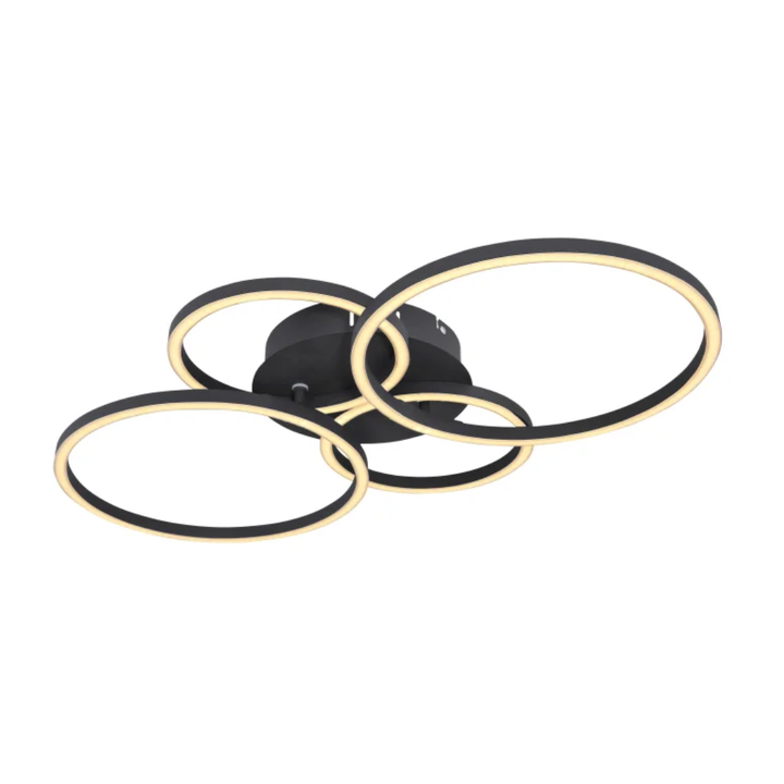 GLOBO 3-Ring Ceiling Light Black LED 30W 3000K D500