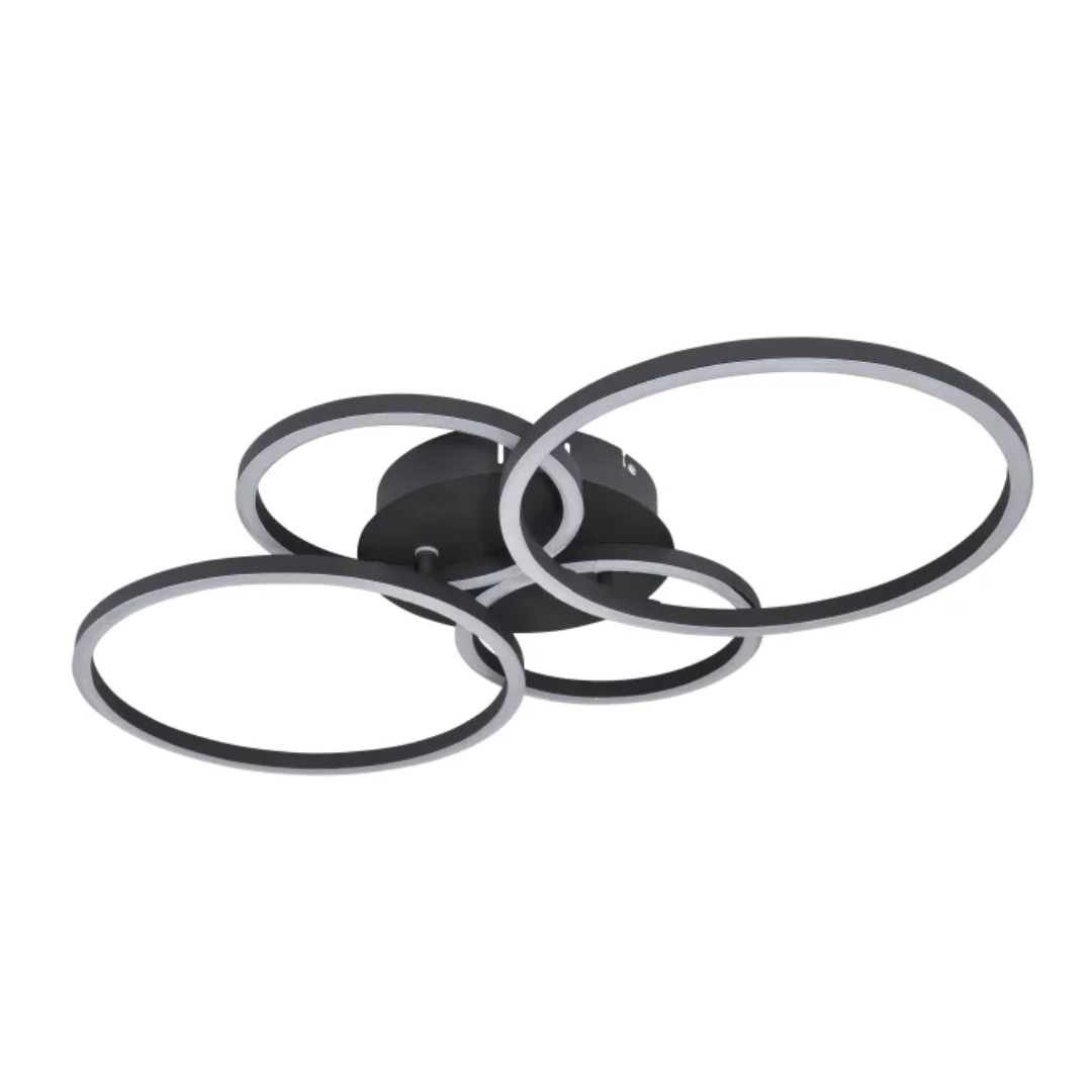 GLOBO 3-Ring Ceiling Light Black LED 30W 3000K D500
