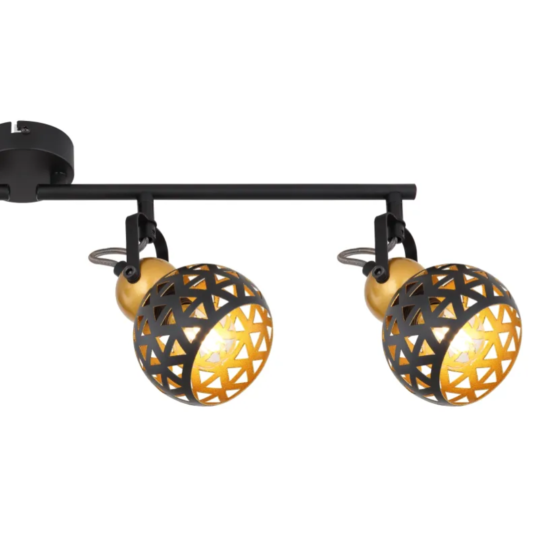 GLOBO 4-Bar Spotlight Matt Black Gold 4xE14