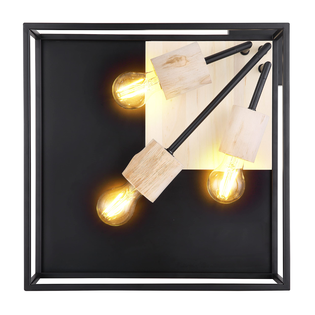 GLOBO Ceiling Light Metal Black 3xE27