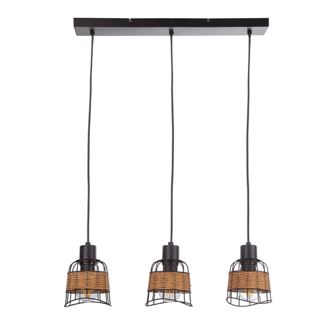 GLOBO ESRA 3-Bar Pendant Black Sand 3xE27 L570
