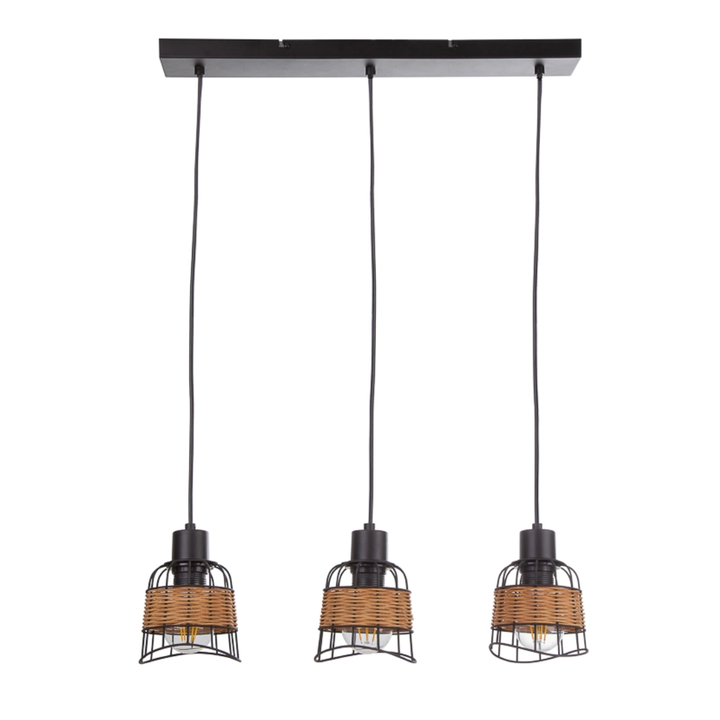 GLOBO ESRA black sand three-bar pendant