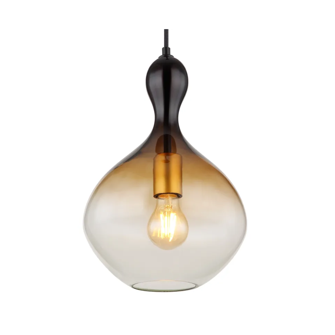 GLOBO Glass Single Pendant Amber 1xE27 D230