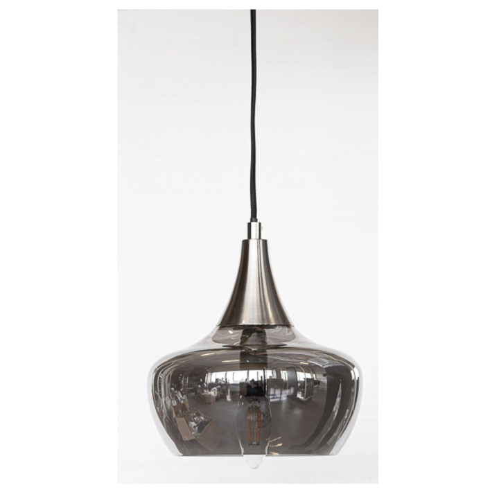 GLOBO LEA Single Pendant Nickel Matt Smokey 1xE14 D140