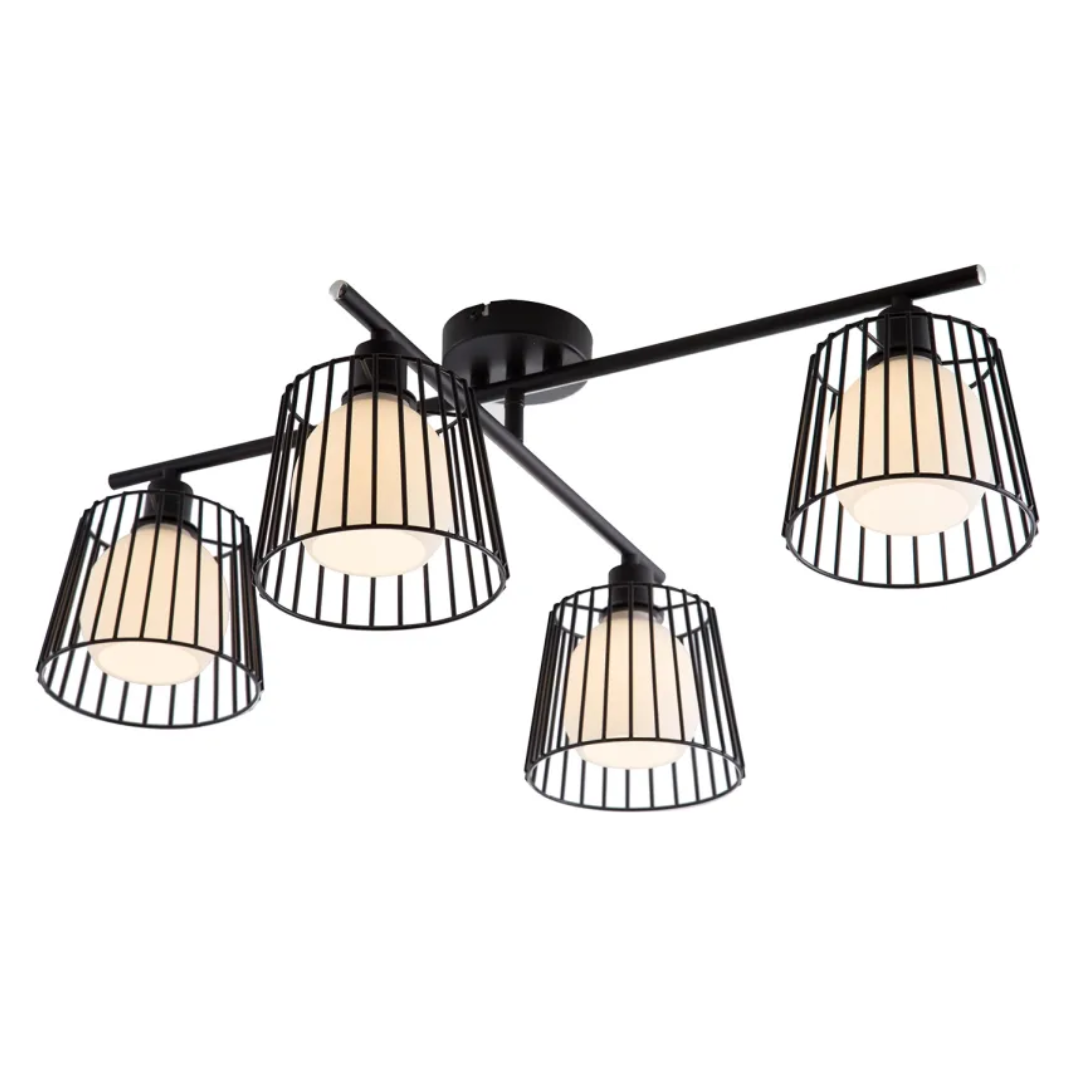 GLOBO PRISO 4L Ceiling Light Metal Black 4xE14