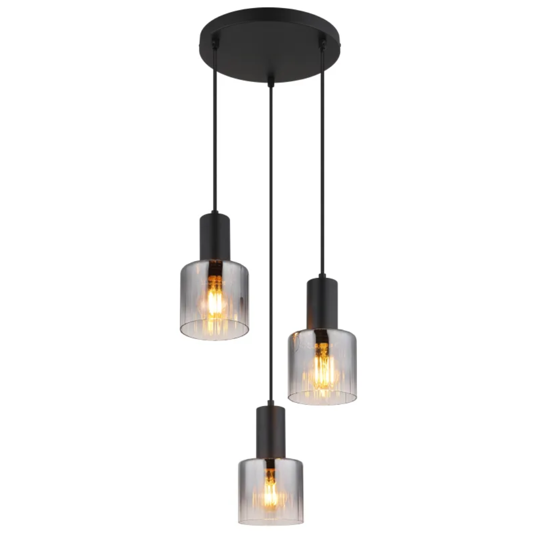 GLOBO ROY 4L Cluster Pendant Smokey 4xE27 D370