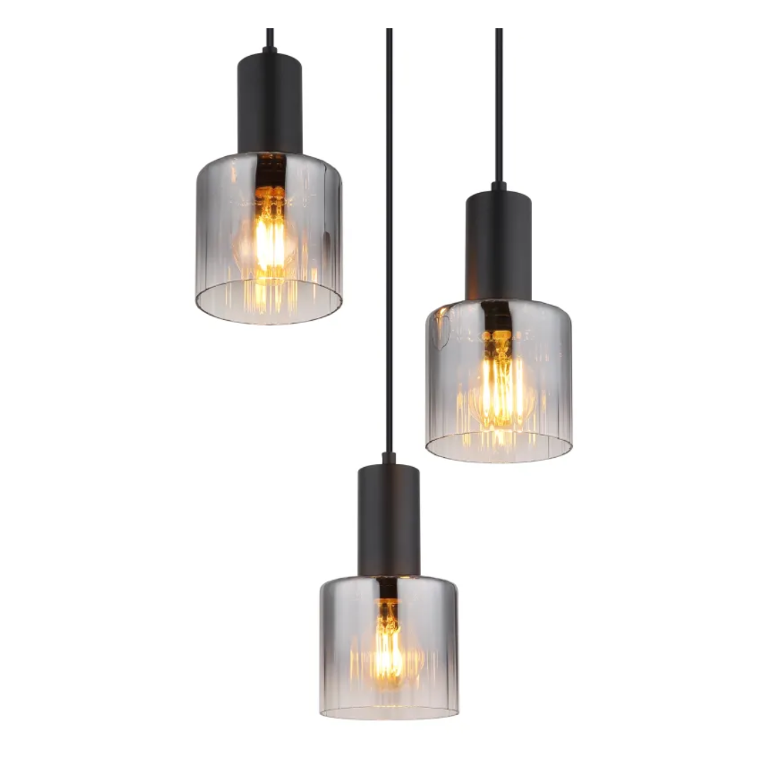 GLOBO ROY 4L Cluster Pendant Smokey 4xE27 D370