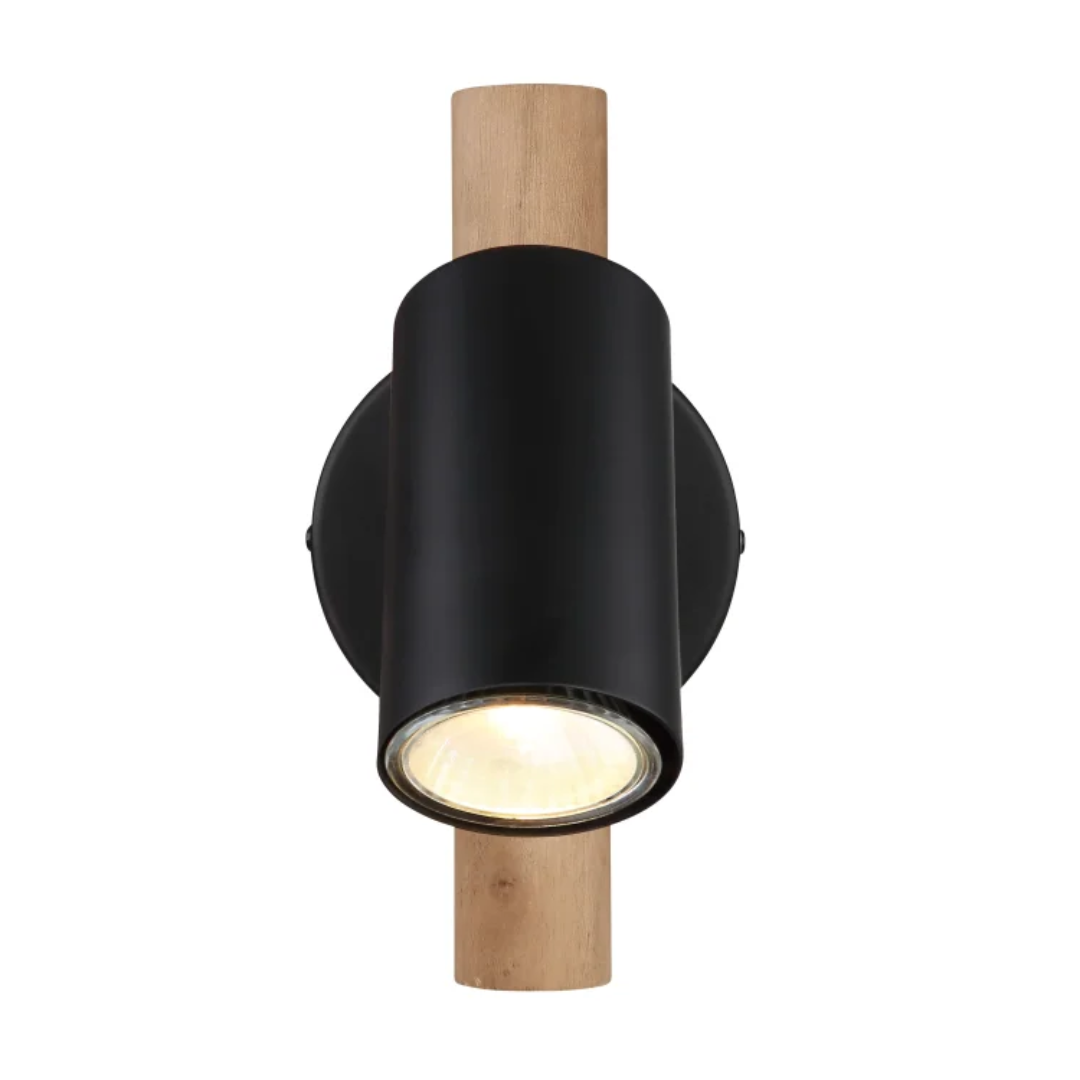 GLOBO Single Spotlight Black Wood 1xGU10