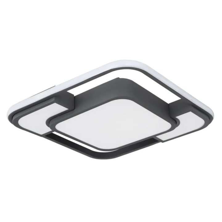GLOBO Square Ceiling Light Black LED 30W 3000K D420