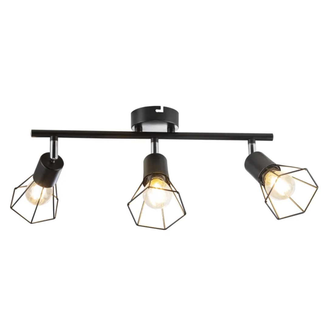 GLOBO TONI 3-Bar Spotlight Matt Black 3xE14