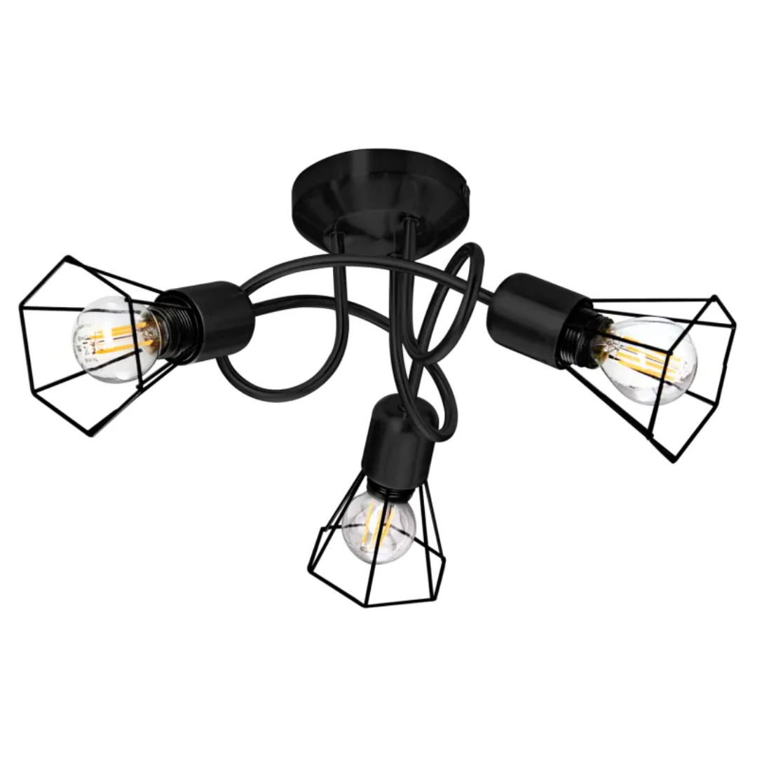 GLOBO TONI 3L Cluster Spot/Ceiling Light Matt Black 3xE14