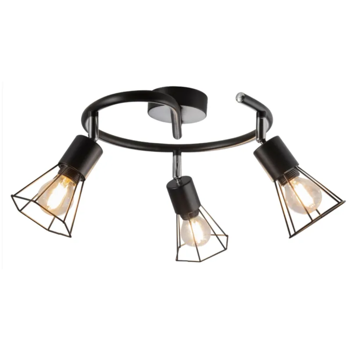 GLOBO TONI 3L Cluster Spotlight Matt Black 3xE14