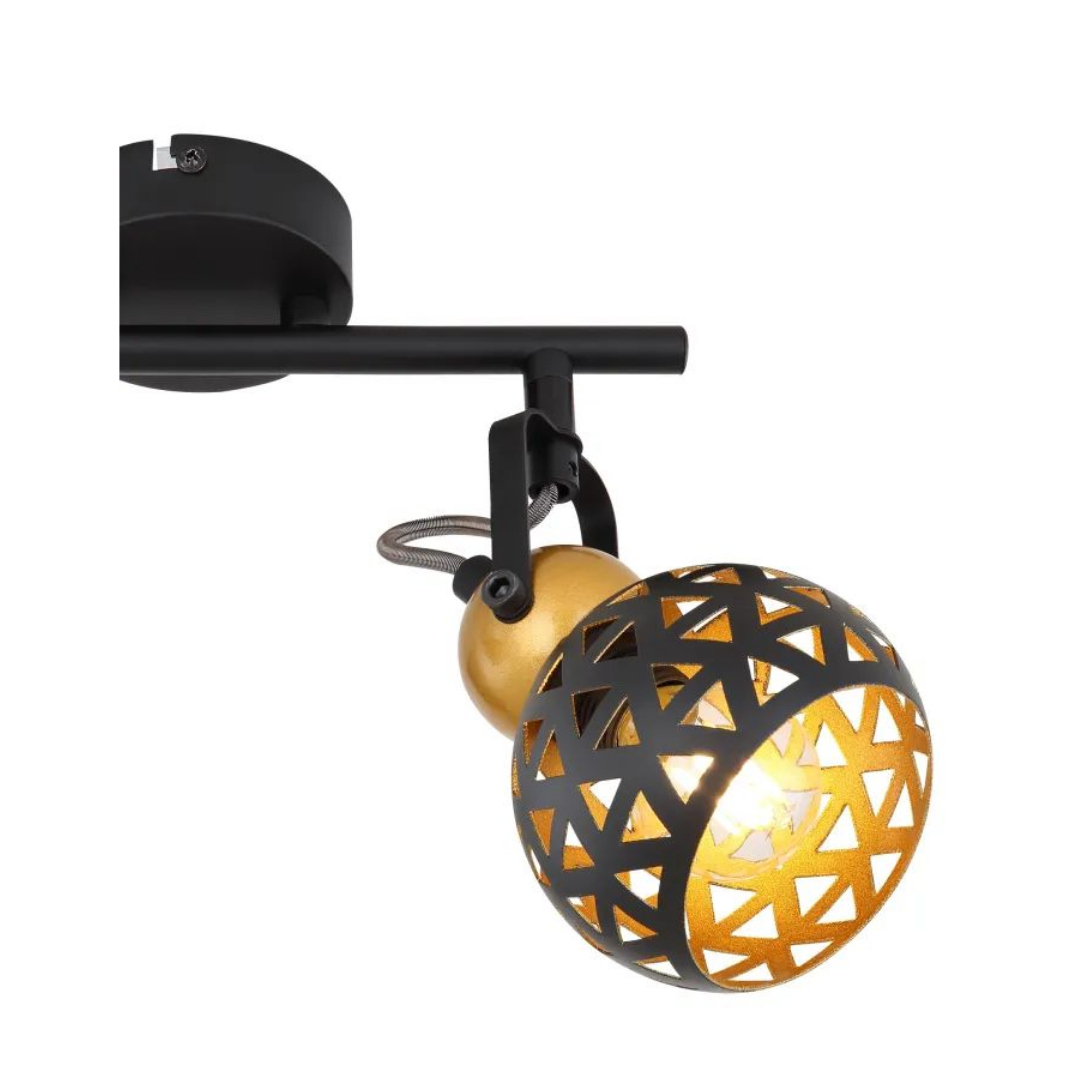 GLOBO 3L Cluster Spotlight Matt Black Gold 3xE14