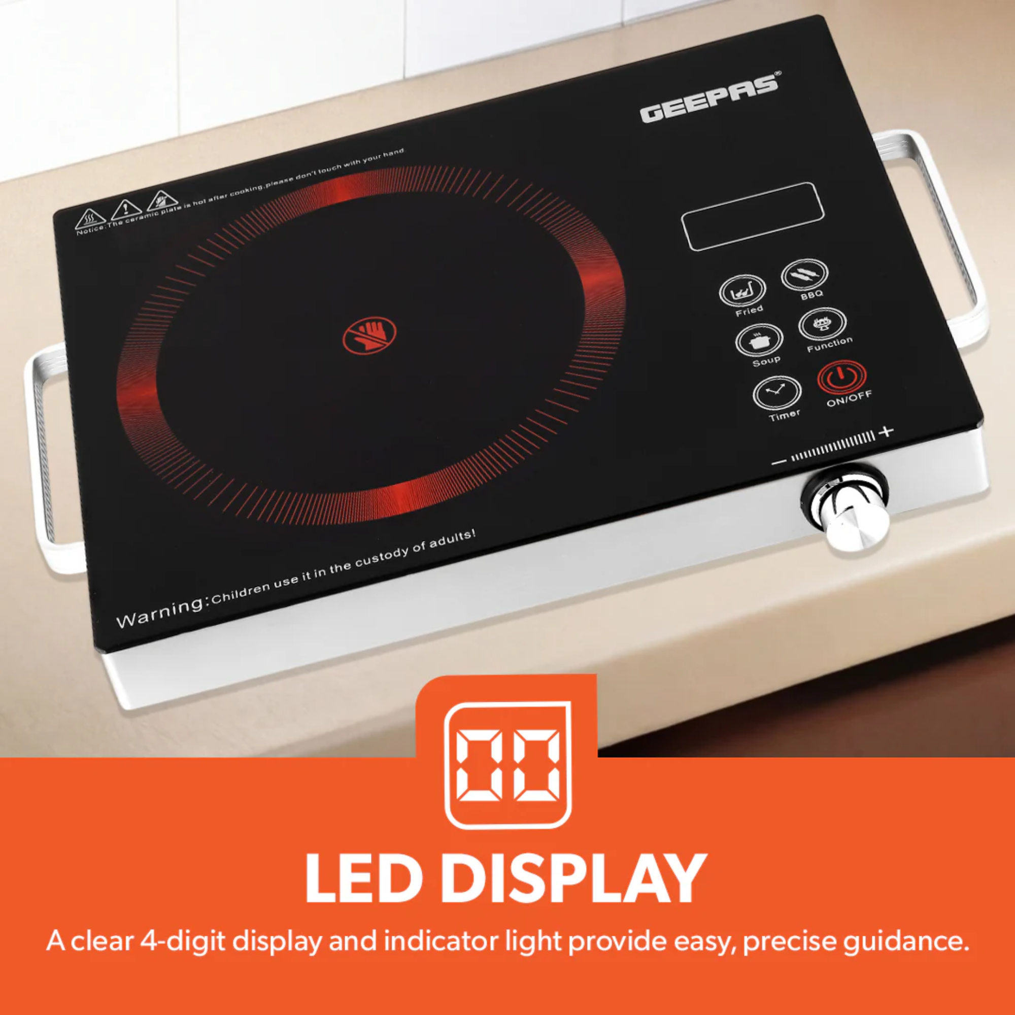 Geepas GIC6920 Digital Infrared Cooker – 2000W Touch Control