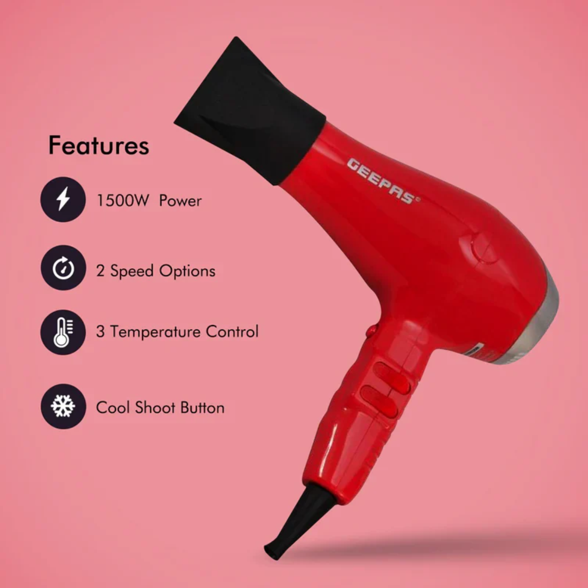 Geepas GH8078 – 1500W Professional Hair Dryer