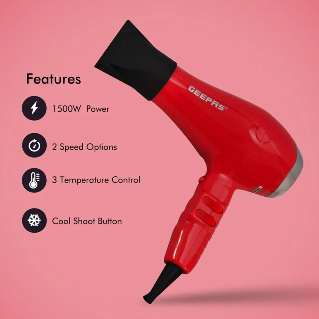 Geepas GH8078 – 1500W Professional Hair Dryer