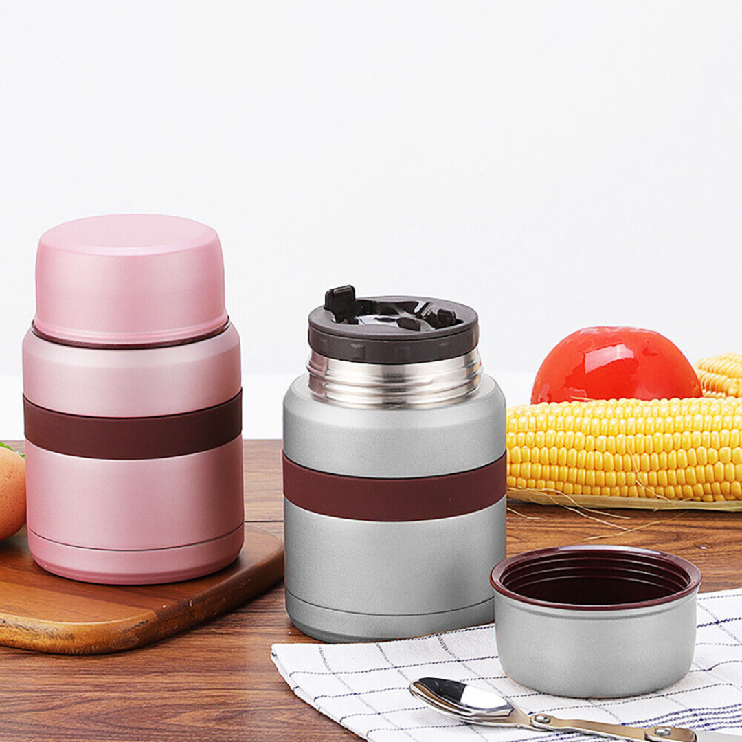 BA Vacuum Food Flask 500ML - Silver - Red Rhino