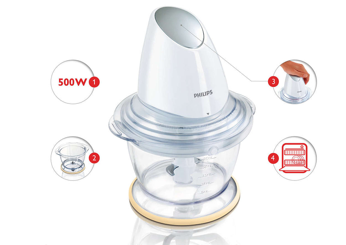 Philips Chopper 400W, 1 l, 2 blades HR1397