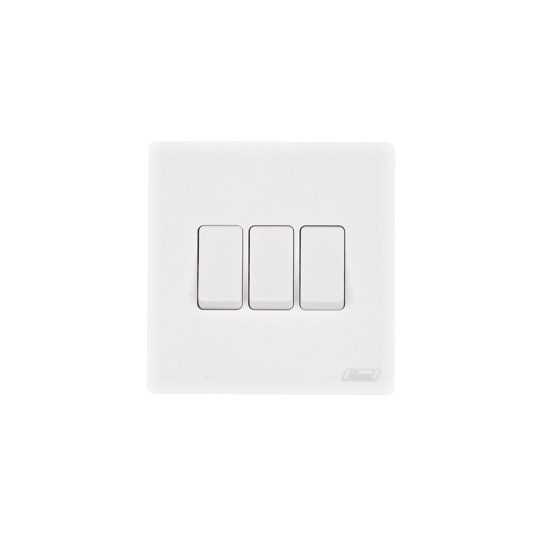 Himel Altivo 10A 3 Gang 2 Way Switch White