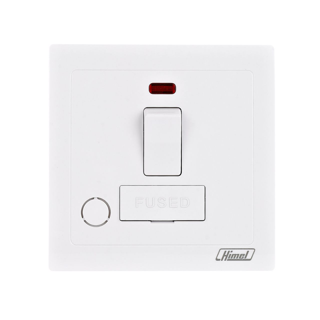 Himel Altivo 1 Gang 13A Double Pole Fuse Spur Unit with Indicator White