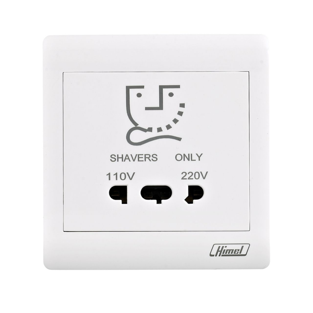 Himel Altivo 1 Gang 15A Shaver Socket 110V/230V White