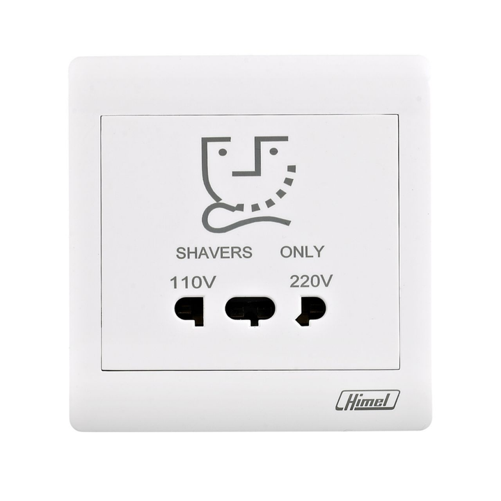 Himel Altivo 1 Gang 15A Shaver Socket 110V/230V White