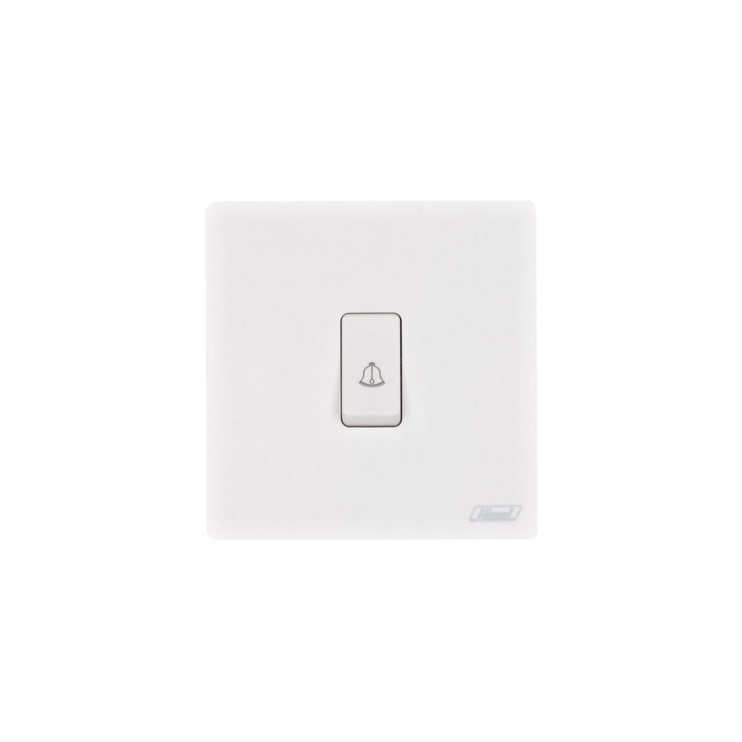 Himel Altivo 1 Gang Bell Push Switch Small White