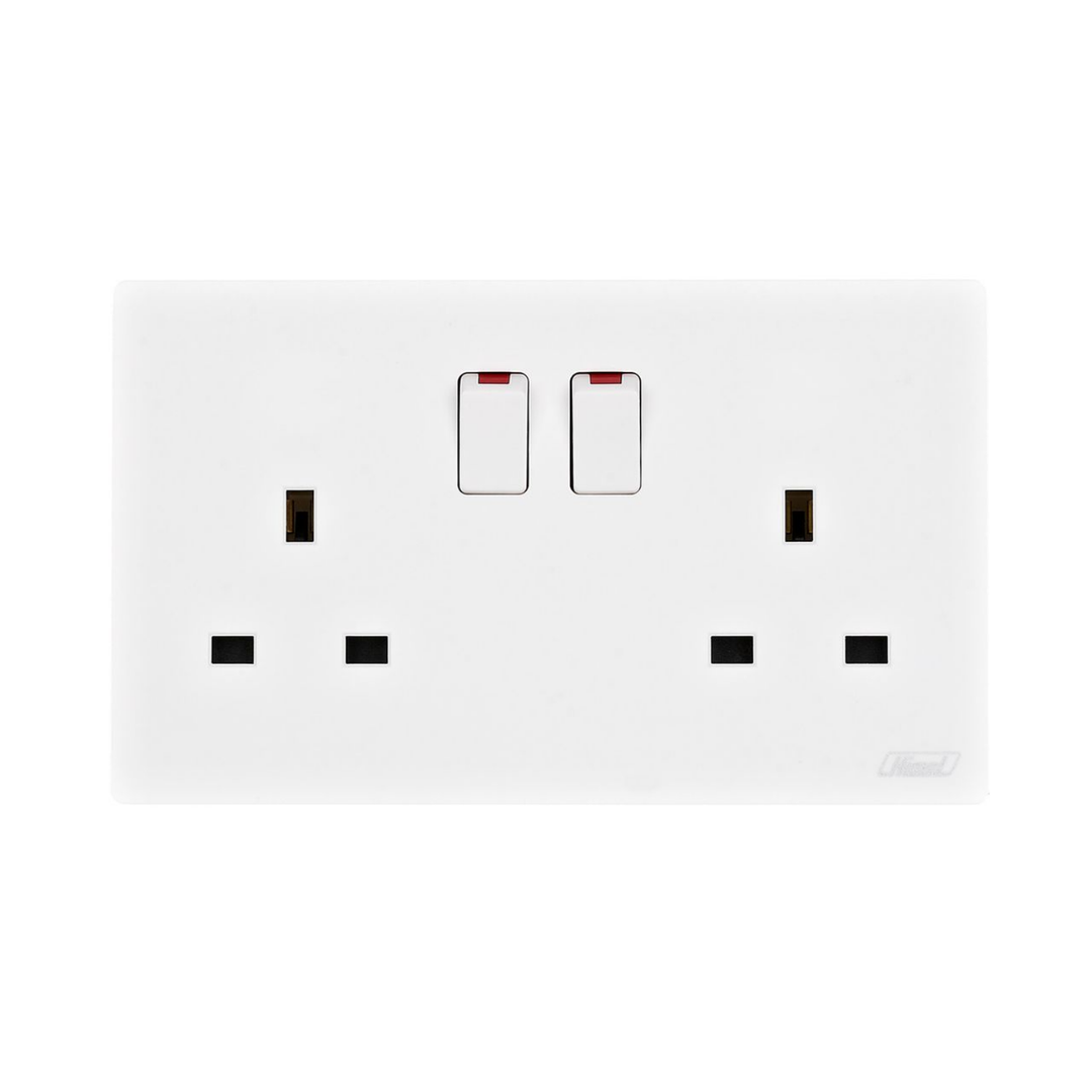 Himel Altivo 2 Gang 13A Switched Socket White
