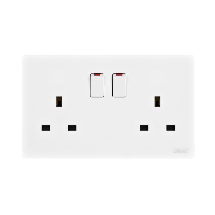 Himel Altivo 2 Gang 13A Switched Socket White